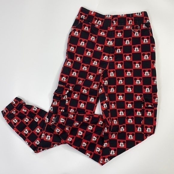Disney Mickey Mouse Checkered Pants Size XS - Picture 1 of 15